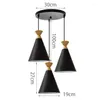 Hanglampen 3 hoofden E27 Licht modern hangende plafondlamp houten aluminium verlichtingsarmatuur woonkamer eetkamer keuken slaapkamer decor