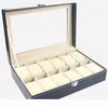 Faux Leather Watch Box Display Case Organizer 12 slots smycken lagring box249r