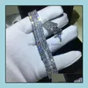Tennis 20 Style Sparkling Luxury Jewelry 925 Sterling Sier Mti Shape White Topaz Cz Diamond Gemstones Women Wedding Bracelet For Lo Dhccm