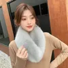 Foulards De Luxe Fourrure D'hiver Écharpe Femme Épais En Peluche Foulard Couleur Unie Pour Les Femmes Cache-Cou Col Snood Étole