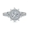 Wedding Rings Uunico 2023 Creatieve Moissanite Snowflake Ring European en American Diamond Opening verstelbare damesringen.