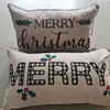 枕カバー便利なクリスマスレター刺繍パターンスローケース目を引く保護枕ケース