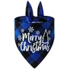 Vêtements pour chiens Joyeux Noël Costume de chat Bandanas pour animaux de compagnie Collier à carreaux Serviette de salive pour petits chiens Chihuahua Accessoires lavables