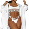 Sexy Set Erotic Sex Female Bodys Lingerie Pornos Suit Donna Lettera Vedere attraverso perizoma G-String Mutandine Canotta Bikini Intimo Y2302