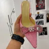 Dames met hoge hakken strass boog slippers satijnen mode stiletto schoenen ontwerper sexy sandalen 9,5 cm hoog hakken zomers klassieker onze maat 35-42 met doos