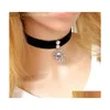 Chokers Korea Style Veet Sier Bronze Sun Charm Charm Charm para mulheres pendentes g￳ticos Black Fashion Jewelry Grow Deli Dh9Gr