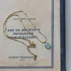 Colliers pendentif dames meilleur cadeau de bijoux en acier inoxydable plaqué or perles chaîne Vinatge ovale aigue-marine pierre pendentif colliers pour femmes G230206