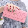 H￶gkvalitativa l￥nga pl￥nb￶cker f￶r kvinnor Double Zipper Wallet Big Capacity Designer PU Leather Clutch Bag Card Holder 293J