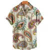 Men's Casual Shirts Men's Clothing 3D Hawaiian Shirt Men Fashion Cashew Flower Geometric Printed Shirts Single-breasted Shirt For Men Tops 230206