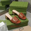 Ontwerpers Lage Hakken Leer Sexy Sandalen Vrouwen In elkaar grijpende Hoogwaardige Echte Lederen Slippers G Uitgesneden Slide Sandaal Kalf Dames Mode Uitsparing Dragen Schoenen NO384