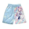 Herrshorts Vtuber Minato Aqua 3d Summer Holiday Women/Men Elastic midja Cool Streetwear Kawaii Beach Shortsmen's