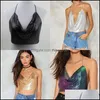 Autres accessoires de mode Glam Mesh Body Chain Bra Metal Sequin Femmes Sexy Beach Summer Bijoux 471 H1 Drop Livraison Dhvlm
