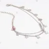 Anklets KBJW Fashion on Trend Twinkle Little Star Metal Balance Bar Two Layers Foot Ankle Sieraden Summer Beach Holiday Anklet For Women