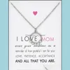 Colares pendentes Eu amo Mom Circle Charker com Cart￣o Gold Sier Cz Chain For Women Fashion Jewelry Mothers Day Gift 819 Drop Delivery Dhqwi