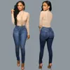 European American jeans spring summer fashion ripped tight show skinny small leg jeans women's trousers 102