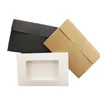 Gift Wrap 50pcs Kraft Paper Packaging Box for Lingerie Underwear Scarf Open Window Favor Boxes Postcard Sleeve Po Envelope Storage 230206