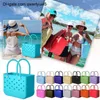 qwertyui45 Rubber Beach Bags EVA with Hole Waterproof Sandproof Durable Open Silicone Tote Bag for Outdoor Beach Pool Sports