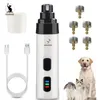 Dog Grooming Rechargeable Nail Grinders USB Charging Pet Clippers Electric Cat Paws Trimmer Tools 230114