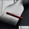 TIE CLIPS Business 4.2x0.5cm 8 F￤rger Herrklipp f￶r Father Christmas Gift Drop Leverans smycken Manschettknappar CLASPS DHGS2