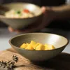 Cuencos de cerámica japonesa de 5 pulgadas, vajilla Retro, restaurante Simple, Ramen, arroz, ensalada, fruta, hogar CN (origen)