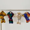Scarves Online Celebrity Rainbow Scarf Wool Women's Luxury Shawl Knit Fashion Warm Winter Preppy Student Oversized Big