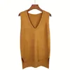Kamizelki damskie 2023 kamizelka swetra mody kobiety w szyku w szyku w szyku brown biurowa dama bez rękawów 16 kolorów