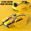 Mouse Professione Mouse da gioco RGB Controllo vocale 10 tasti 12800DPI 1000Hz 400ips RGB Mouse con cavo Mouse per PC portatile FPS Gamer 230206