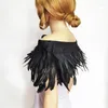 Scarves Gothic Rooster Feather Shawl Shrug Collar Bridal Bridesmaid Wedding Cape Wrap Evening Fancy Dress Party Props Carnival