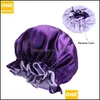 Bonnet / Crâne Casquettes Soie Bonnet De Nuit Chapeau Double Côté Porter Femmes Tête Er Sommeil Satin Bonnet Pour Beautif Cheveux Réveil Parfait Vente Quotidienne 8 Dh4F7