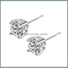 Stud Poetry Of Jew Store Round Moissanite Cut Total 1.00Ct Diamond Test Passé Sier Boucle d'oreille Bijoux Girlfriend Gift Y1220 1 W2 Drop Dhbyv