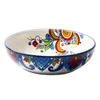 Tigelas tigelas Europeias e americanas Creative Ceramic Sopa Plate pintado à mão Pintado a 8 polegadas Deep Western Tabelware Reound Dish Salad Bowl