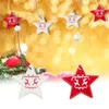 Decorações de Natal 12pcs Party Supplies Gifts Diy Decoração de Árvores Ornamentos de madeira Estrela suspensa de Natal