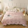 Couvertures Bonenjoy Couverture chaude pour l'hiver Soft Coral Fleece Thow Cartoon Style Couvre-lit Lapins Imprimé Plaids Canapé