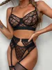 Sexy Set Plus Size S-3xl Lenceria Babydoll Women's Intymates Bielizna Bra Krótka bieliznę paska pojemnika i majtki Y2302