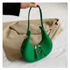 popular fashion handbag texture lychee pattern crescent bag simple armpit bag shoulder bag