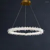 Lampade a sospensione JUBILANT Lampadario di cristallo rotondo di lusso Lampada a LED AC110v 220V Casa moderna Villa Decorazione Illuminazione Negozio Luci Oro