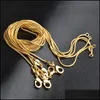 Catene di promozione Vendita a catena dorata 18K collana 1mm 16in 18in 20in 22in 24in 26in 28in 30in coccole unisex a serpente liscio misto 215 dhquz dr dhquz