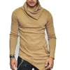 Herren Polos 2023 Hochgeschlossene Pullover Unregelmäßiges Design Top Männliche Pullover Einfarbig Herren Casual Pullover Für