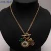 Anhänger Halsketten MHS.SUN Mode Evil Eye Anhänger Halskette mit Zirkon Frauen Charme Lange Kette Pullover Halskette Schmuck Hiphop Choker Geschenke 1PC G230206