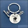 Key Rings 2021 Keychain Graduation Season Souvenir Chain Keyring Gift Graduate Students Positive Energy Jewelry Accessories 801 Drop Dhli8