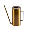 Urządzenia do podlewania stali nierdzewnej Greszczem Gold Gold Black 1500 ml czajnik na zewnątrz retro cylindryczne długie usta posypanie ogrodowe narzędzie 1