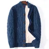 Erkek Kazak Kış Hırka Erkek Kalınlaşmak Sıcak Yün Kaşmir Palto Kazak Erkek Giyim 2023 Dış Giyim Boyutu 4XL 5XL 6XL 7XLMen's