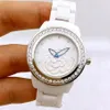 Women Ceramic Watch 3D Camellia Fashion Casual Women's Quartz Analog Wrist Watch Gift213a