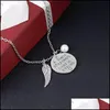 Anhänger Halsketten Mode Engel Flügel Handschrift Erinnerung Halskette für Frauen Ein Stück meines Herzens lebt im Himmel Perlenschmuck D DHA2I