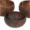 Bols 1 Set Sturdy Coconut Shell Bol avec cuillère en bois simple de style Rice Soup