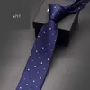 Bow Ties High Quality 2023 Fashion Men Business Worker 7cm Blue Gray Tie Wedding Neckties For Designers Brand With Gift Box