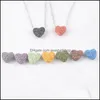 Pendant Necklaces 9 Color/Lots Lava Rock Triangle Star Heart Fish Drop Shape Beads Essential Oil Diffuser Stone For Women Fashion De Otxli