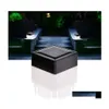 Solar Garden Lights Post Cap Light Square Powered Pillar For Wrought Iron Fencing Front Yard Backyards Gate Landsca Reside Drop Deli Dhxge