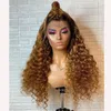 Deep Wave Honey BlondeFull Lace Human Hair Wigs With Baby Slik Base Front For Black Women Natural Hairline