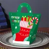 Christmas Decorations 10pcs Paper Bags Treat Bag Candy Box Merry Gift Boxes For Presents Elk Snowman Santa Claus Pattern CookieChristmas Dec